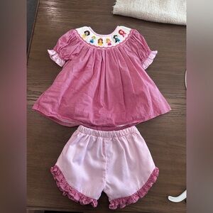 Disney smocked and embroidered outfit